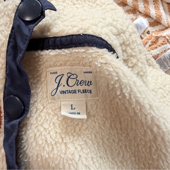 J. Crew Vintage sherpa fleece half-snap pullover size: large - Picture 5 of 7